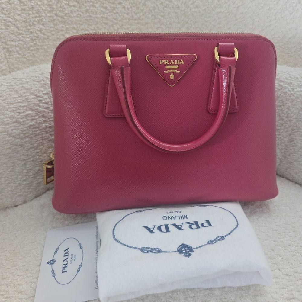 PRADA Promenade Small Saffiano Vernice Bag – Peonia Pink - Picture 3 of 17